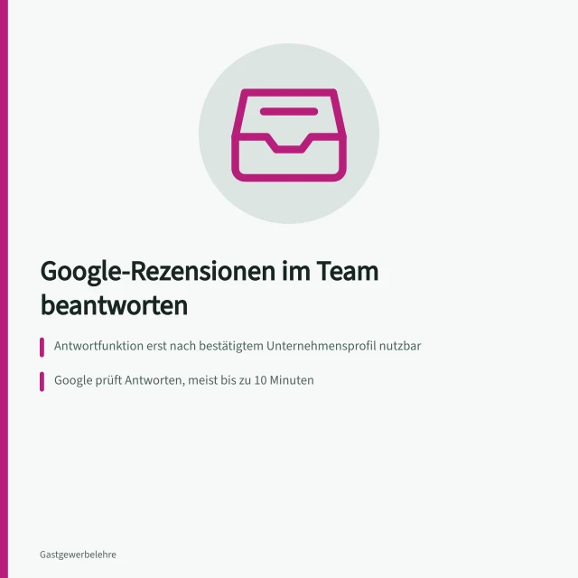 Karte: Google-Rezensionen beantworten, prüfen und im Team freigeben. Google-Rezensionen für Gastbetriebe beantworten und im Team bearbeiten